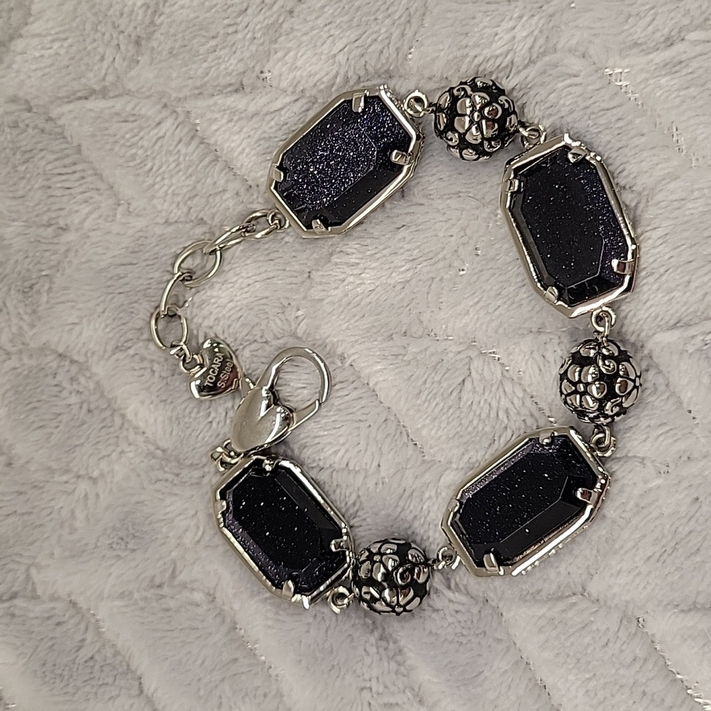 Tocara Stainless Steel Steel Purple Sunstone Bracelet